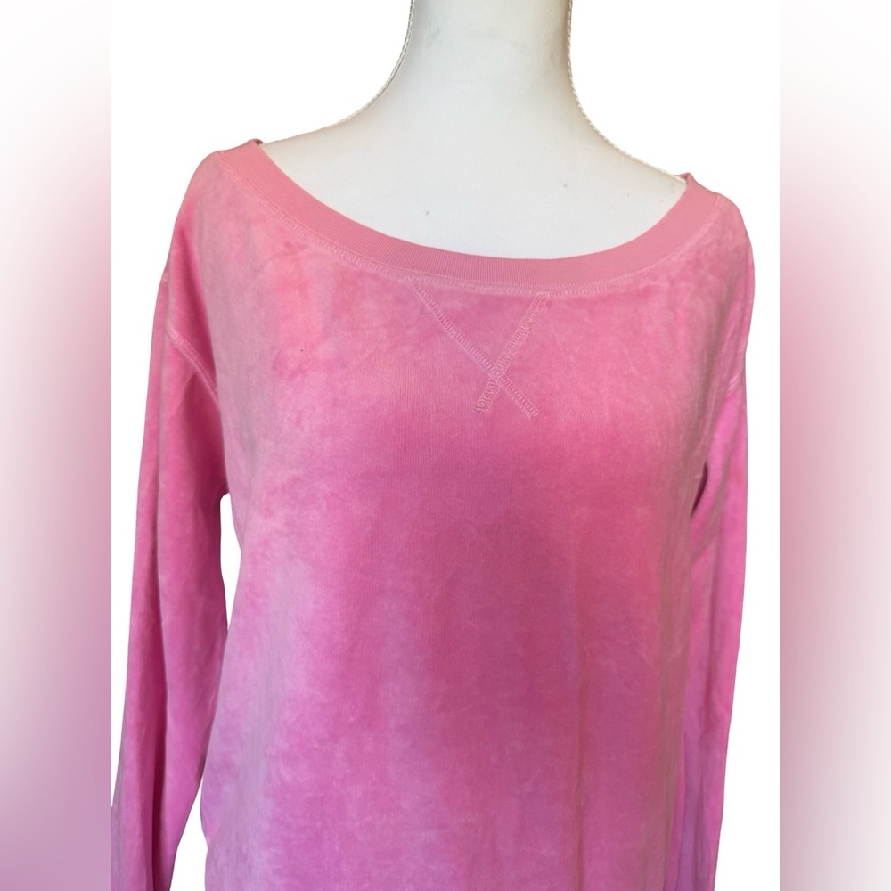 Juicy Couture Pink Velour Sweatshirt Women’s XS Velour Crewneck Pullover - Picture 3 of 10